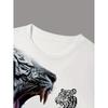 Camiseta Gráfica "Tigre" para Homens e Mulheres - Casual, Estilosa Estampa Animal 3D Manga Curta, Poliéster Streetwear|Estampa Animal Ousada|Tecido Elástico