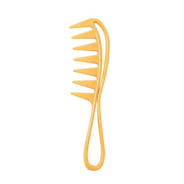 Hairdressing Candy Color Wide Tooth Comb Shark Shape Comb Retro Oil Back Hair Salon Comb Household Hollow Massage Comb Styling