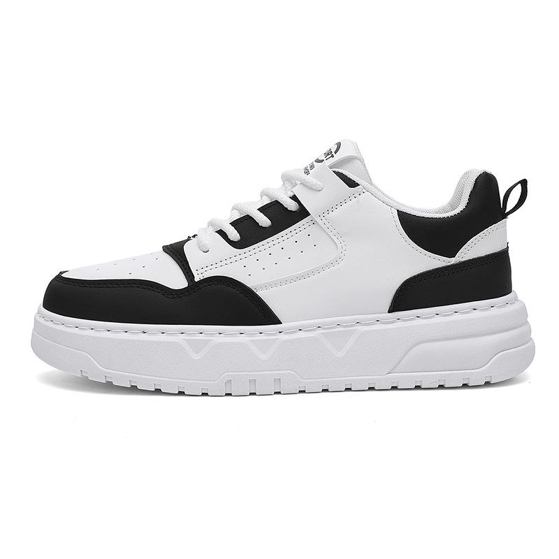 Men's Shoes Spring and Summer Fashion Trend Versatile Leather Platform White Shoes Men's Youth Korean Version Casual Sports Board Shoes