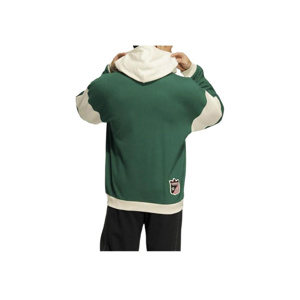 Adidas Originals Trefoil Patchwork Hoodie Men Hoodies Dark-Green HY7222