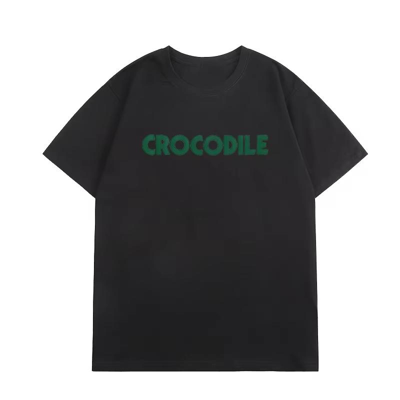 

Одинаковая футболка с коротким рукавом CROCODILE, белая, с надписью Аллигатор , парная, 25, летняя, хлопковая одежда, графические футболки, One Piece 4XL