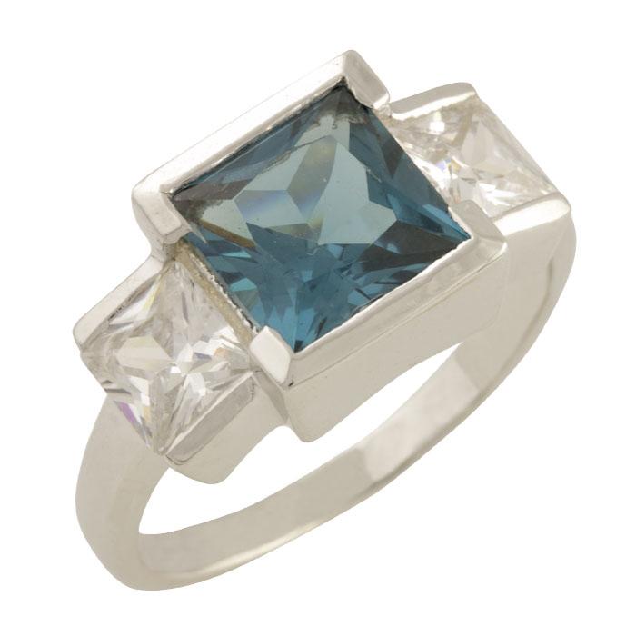 

Silver ring with London Blue topaz, product weight 5.04 g (0859569) 17 синій