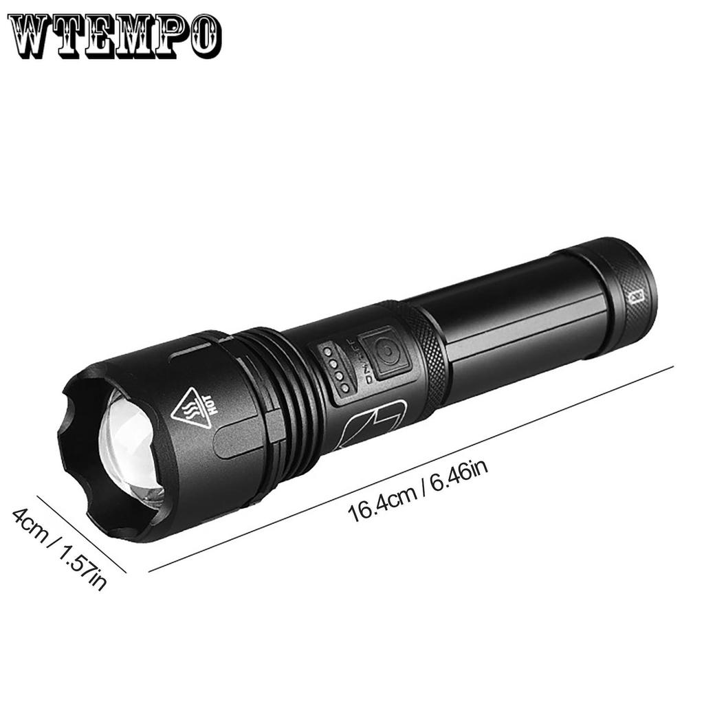 LED Strong Light Flashlight USB Charging Multi-function Outdoor Super Bright Portable Lamp with 18650 Lithium Battery P50 Flashlight