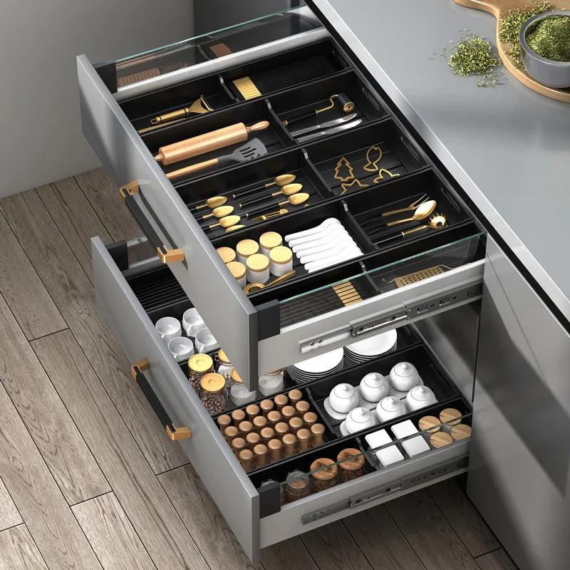 Kitchen Cabinets Tableware Storage Boxes Adjustable Accessories Knives Forks Chopsticks Spoons Classification Organizer Basket
