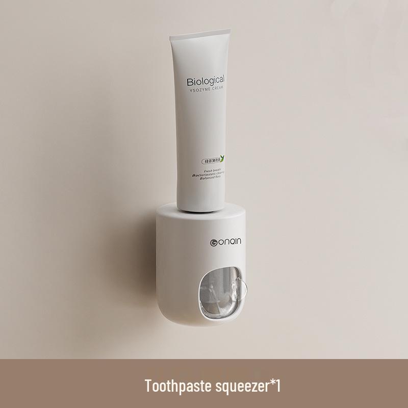Distributeur et Presse-Dentifrice Automatique Mural avec Couvercle Anti-Poussière