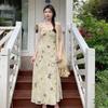 New Chinese Floral Suspender Dress Dress Women's Summer French Pure Desire Gentle Sleeveless Skirt Vacation Slim Dress