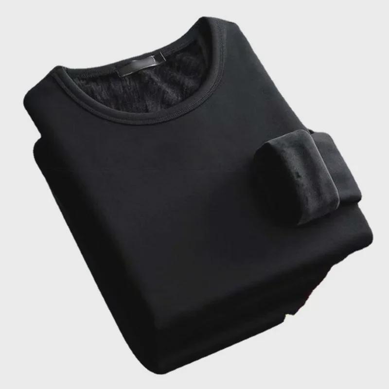 Men's Winter Plus Velvet Thermal Top: Thick, Stylish, and Warm Base Layer or Outerwear for Youthful Look