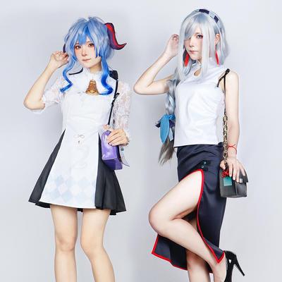 Ganyu & Shenhe Cosplay Kostým - Fog City x Genshin Heytea Anime Design pro Ženy