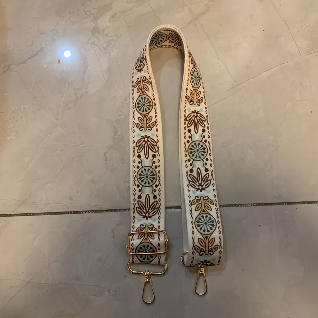 Blommigt Mönster Justerbar Bred Axelrem för Handväskor - Nylon Crossbody-väska, Avtagbar Design, Handväsktillbehör