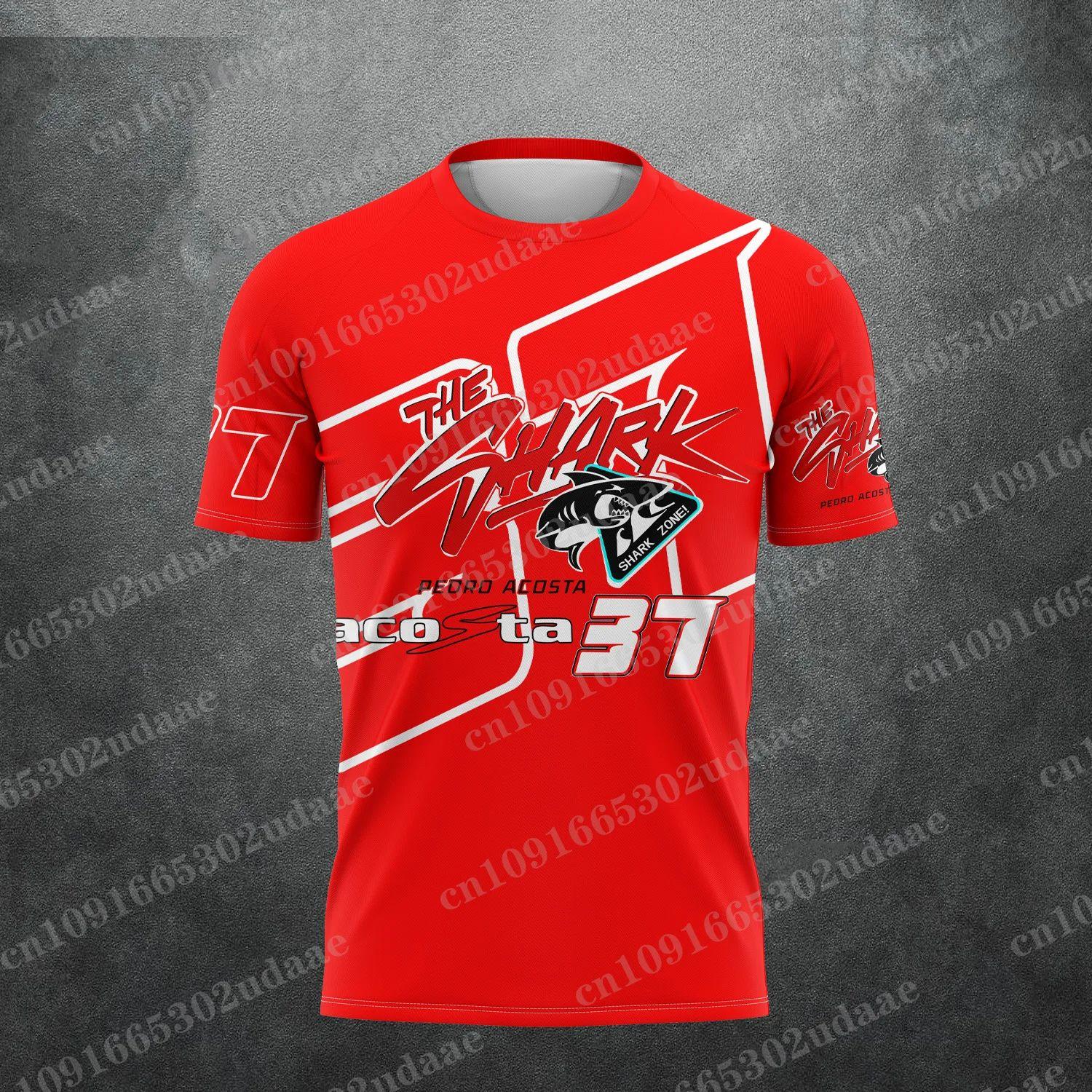 ETST WENDY 2026 Mode Pedro Acosta #37 The Shark MotoGP T-shirt Heren Volwassenen Petrol Groen Sneldrogend Casual Motorsport Racing Fan T-shirt XXL