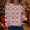 Women's Fashion Christmas Print Crewneck Long Sleeve Pullover Top, Casual Holiday Shirt