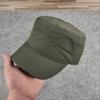 Fabric Flat Top Hat European and American Style Big Head Circumference Men's Hat Casual Fashion Deepening Military Hat One Piece Hair