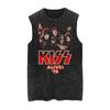 American Vintage Praná Bavlna Kiss Kapela Pánské Dámské Nové Volné Vesta Retro Módní Trend Bez Rukávů Tričko Tílka
