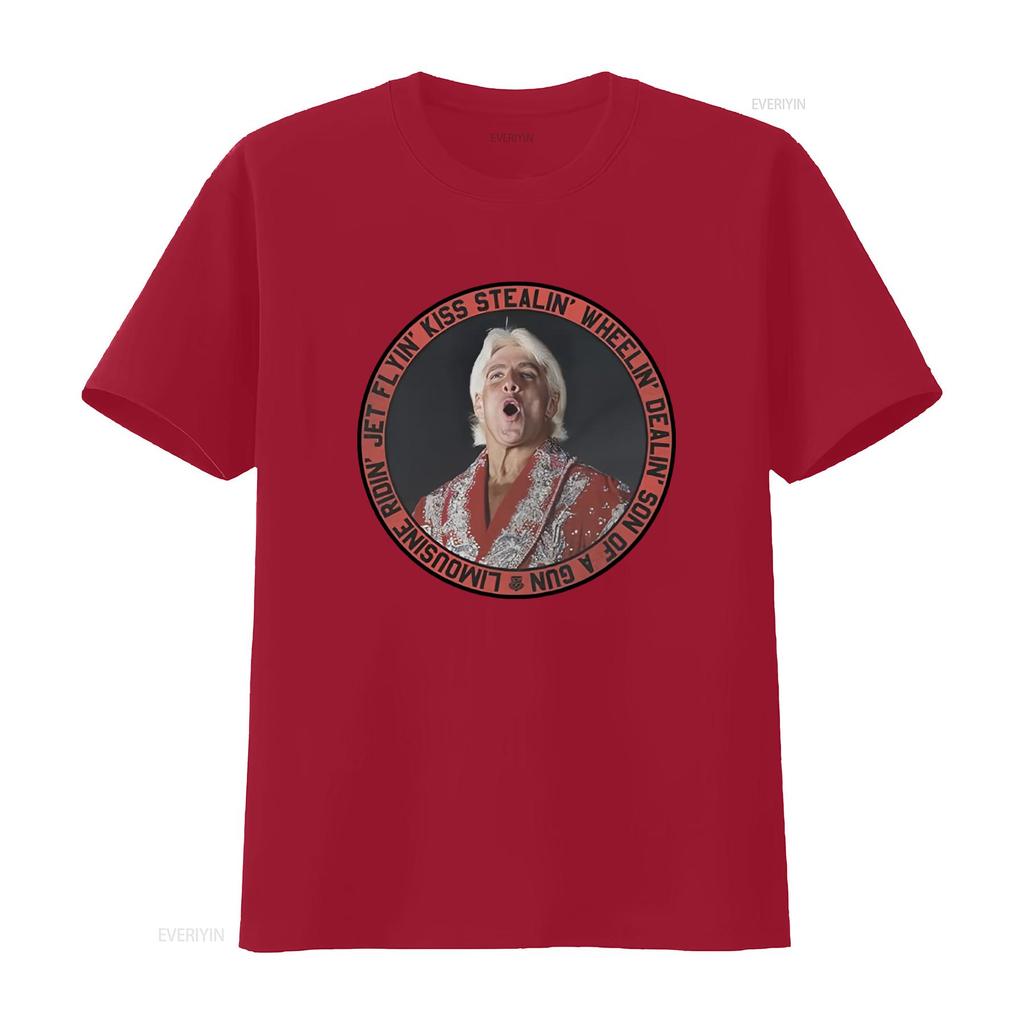 Ric Flair Mens Kiss Stealin Jet Flyin Wheelin Dealin Son Of A Gun T Shirt New L Vintage Washed Slightly Graphic Unisex