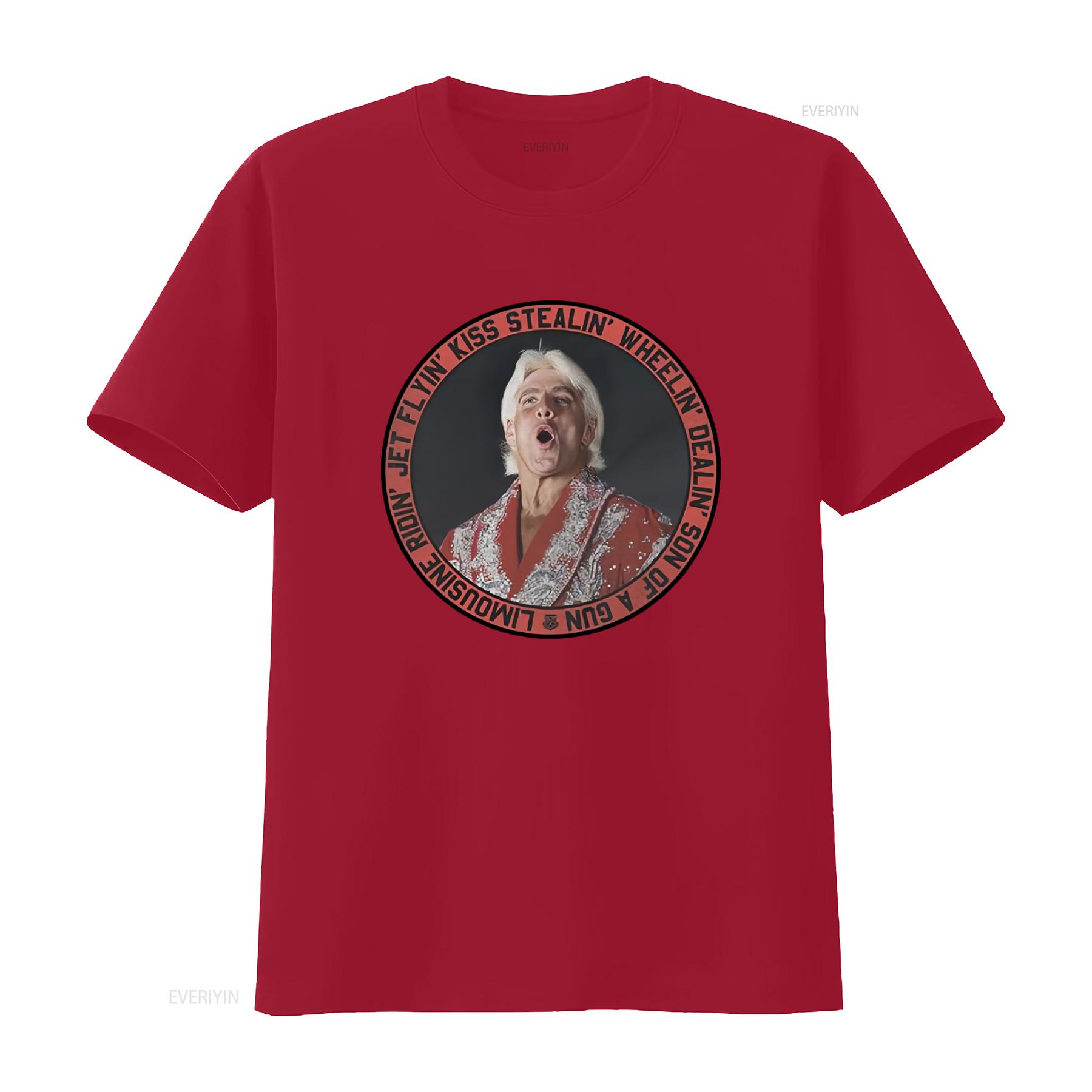 

Ric Flair Mens Kiss Stealin Jet Flyin Wheelin Dealin Son Of A Gun T Shirt New L vintage Washed Slightly graphic Unisex S
