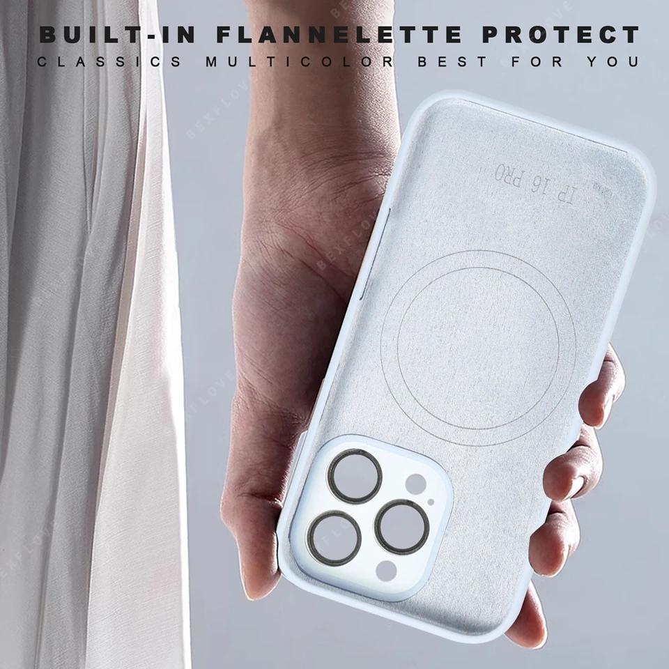 Official Liquid Silicone Magnetic Phone Case For iPhone 16 15 14 13 12 11 Pro Max Plus SE For Magsafe Charge Protector Cover