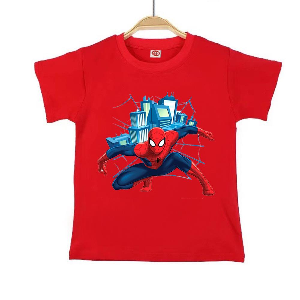 Boy's Summer Spiderman T-Shirt: Pure Cotton Short Sleeve Top