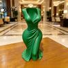 3D Printed Vase Elegant Dress-Style Vase Dual-Purpose Tabletop Decor with Flowing Pleated Skirt