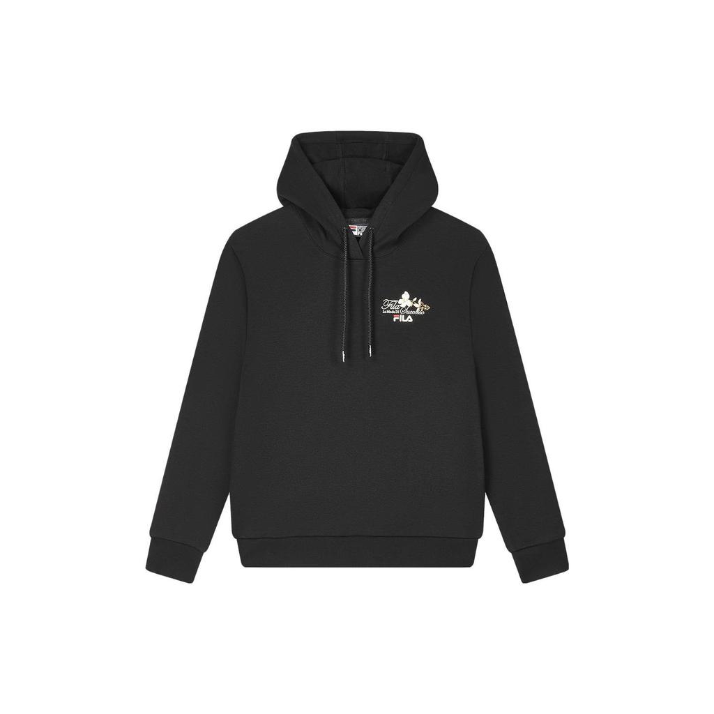 Fila Floral Print Casual Hoodie Women Hoodies Black F11W348230F-BK