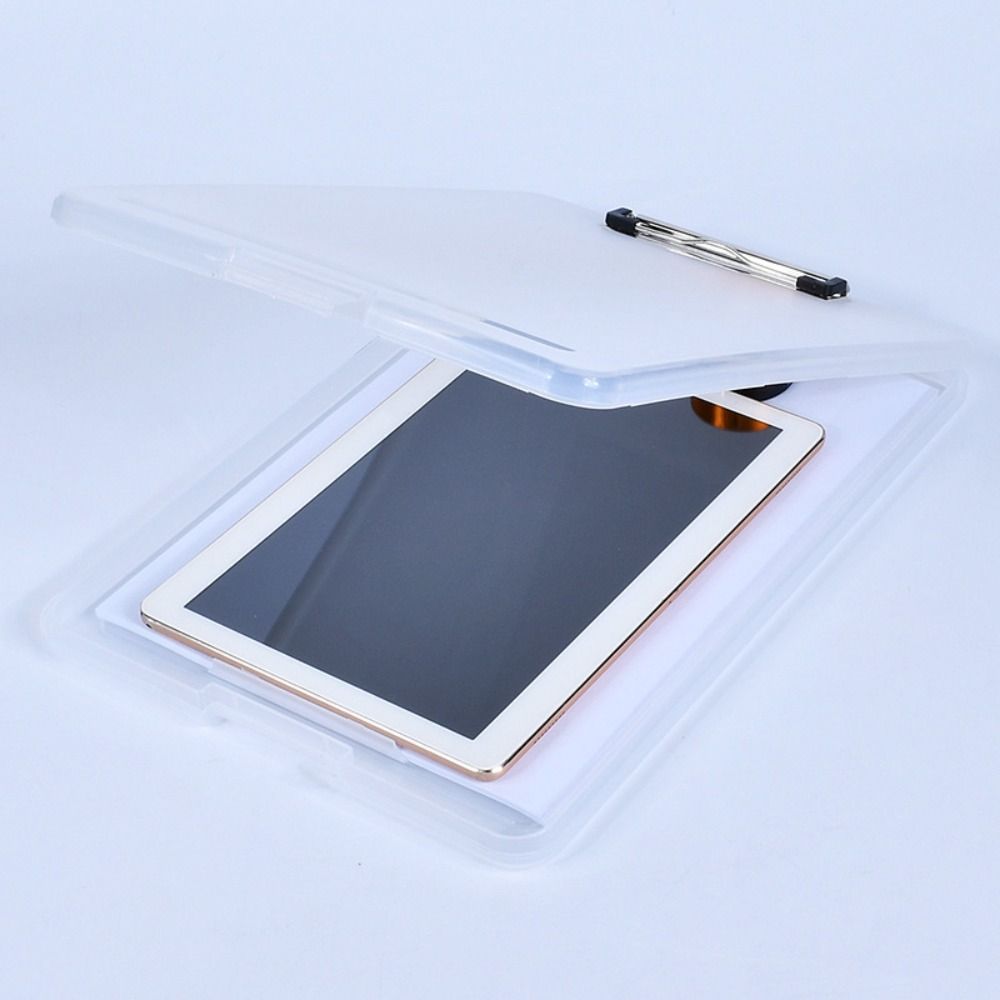 a4 Size File Organizer Plastic Document Box Practical File Folder with Clipboard School Use