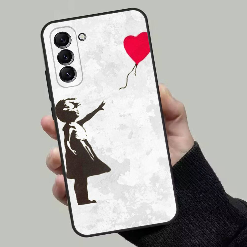 Banksy Graffiti War Phone Case For Samsung Galaxy A13,A21s,A22,A31,A32,A52,A53,A71,A80,Soft Black Shell
