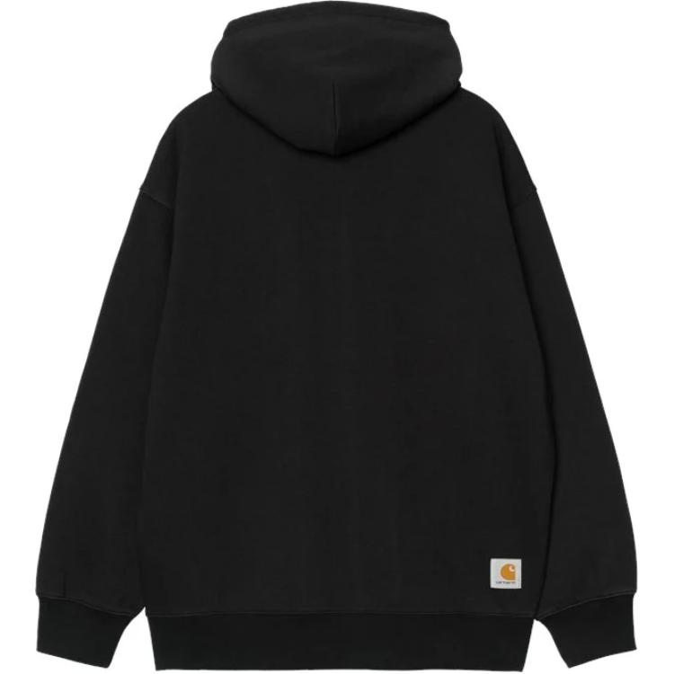 Carhartt WIP SS25 Lettered Hooded Zip Long Sleeve Sweatshirt Men sweatshirt Black I0346918906