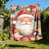 1pc Christmas Ornaments Outdoor Flannel Blanket Soft All Season Polyester Throw , Perfect for Picnics & Travel , Picnic Accessory