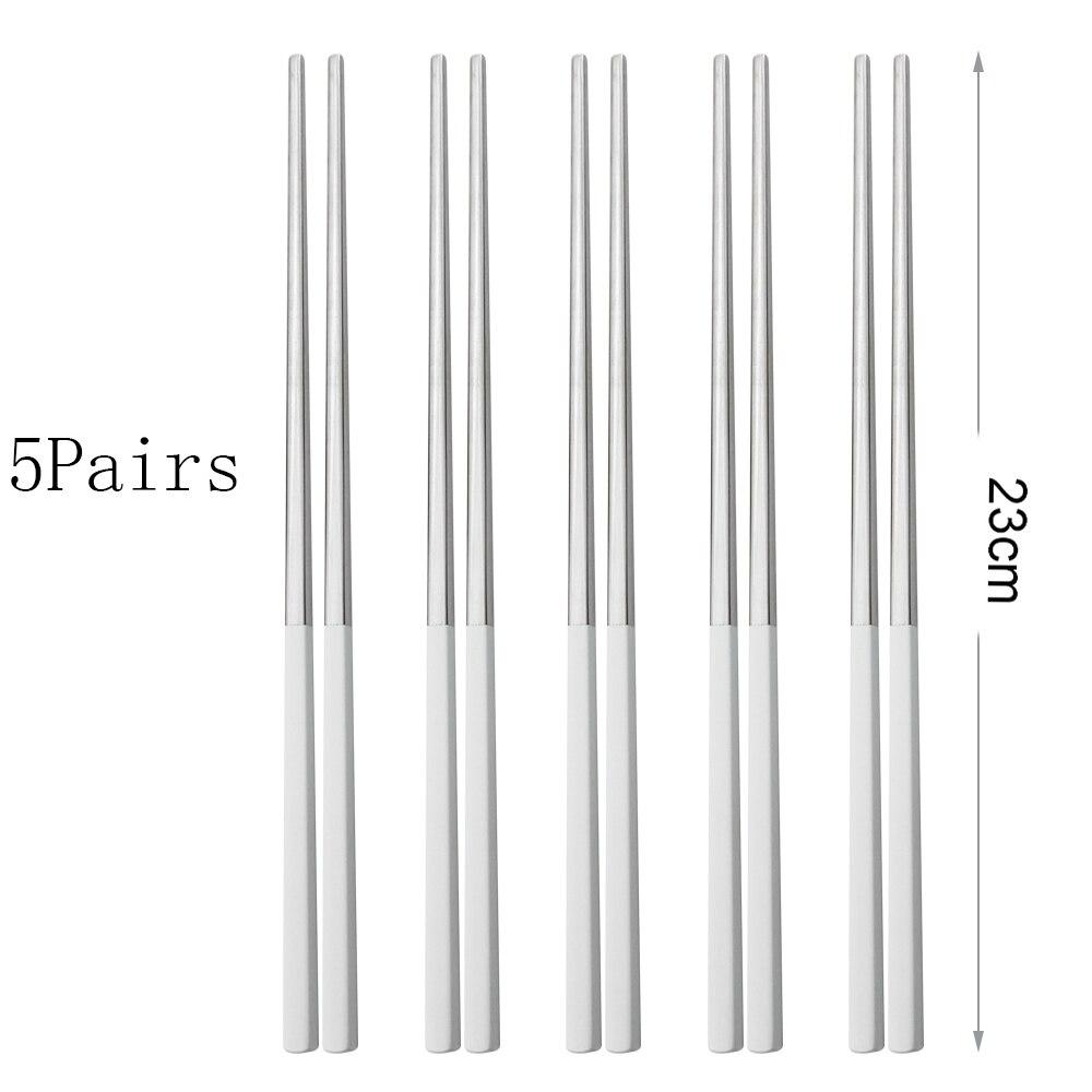 Yemek takımı 5 Çift Paslanmaz Çelik Çubuklarını Metal Suşi Sofra Gümüş Çin Yemeği Düğün Ev Festivali Malzemeleri