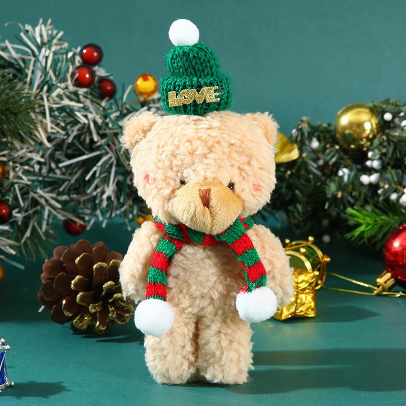 Adorable Plush Christmas Bear Pendant With Colorful Scarves And Hats Perfect For Holiday Decor
