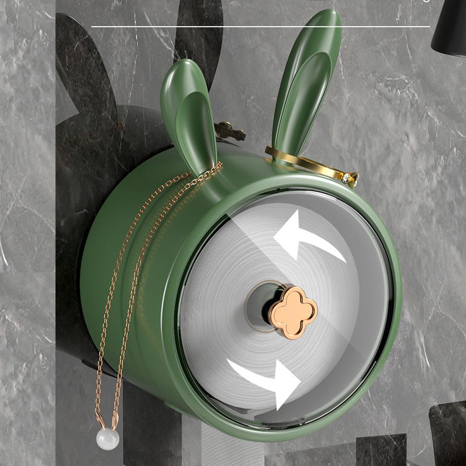 

Настенная коробка для салфеток Cute Rabbit Home Bathroom Водонепроницаемая коробка для рулонов туалетной бумаги без отверстий Коробка для хранения рулонов туалетной бумаги 1 шт.