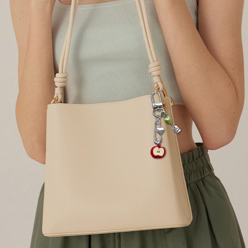 Handmade 3D Fruit Phone Charm Resin Beaded Keychain Fashion Bag Accessory Suitable for Phone and Schoolbag Bag and Key