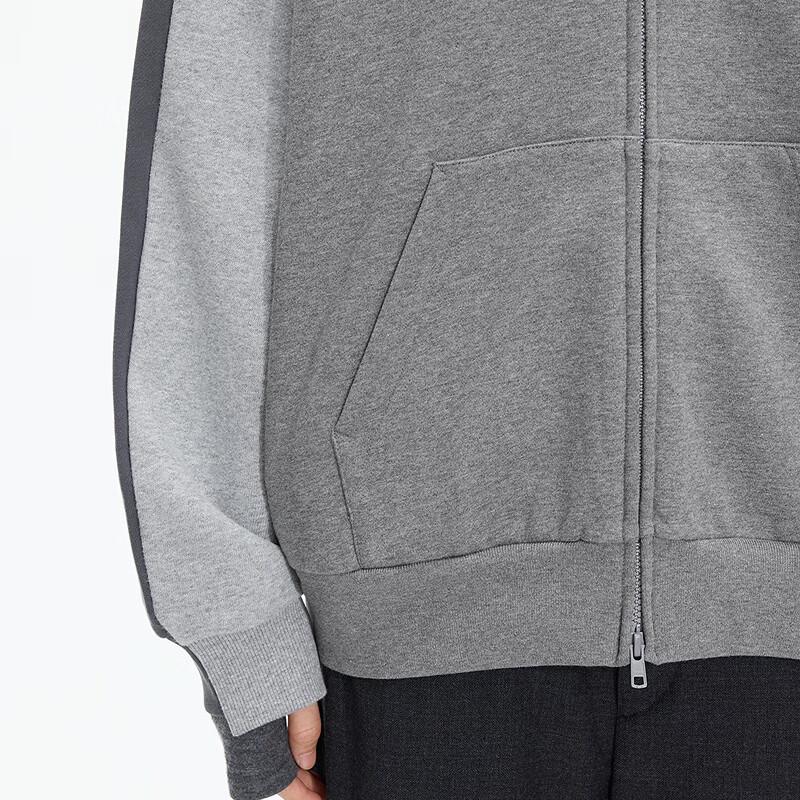 JNBY 2025 Winter Color Block Hooded Zip-Up Sweatshirt