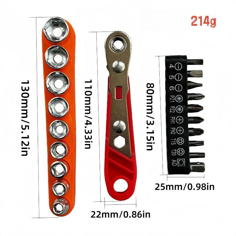 36 Teeth Bidirectional Mini Bit Ratchet Wrench Kit Socket Screwdriver Hexagonal Plummer Bit