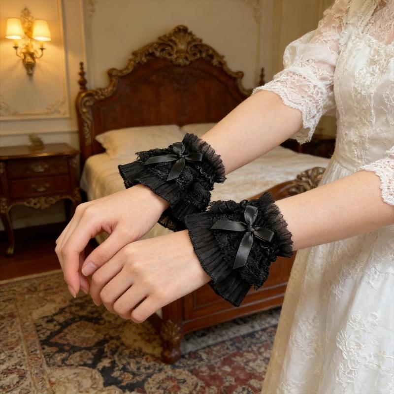 Elegant Lace Bowknot Arm Sleeves For Nails Photography Styling Fashionable Cuffs Sleeves Armwear Cosplay Accessories
