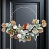 1Pc Thanksgiving Pumpkin Vine Ring Harvest Festival Artificial Flower Wall Hanging, Fake Flowers
