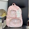 Schoolbag new Korean version ins high value, fresh, sweet and cute star bar pain bag women's lightweight large-capacity backpack