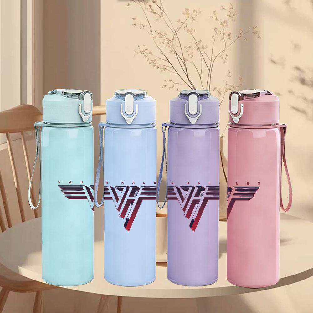 1PC Van Halen Rock Band Wing Logo Print 750ml Portable Sports Water Bottle Leakproof Gym Outdoor Travel Drink Cup