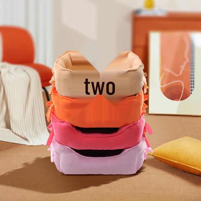 Four Seasons Waterproof Bow Dog Bed with Plush Bottom - Playful and Cute Pet Nest Pad