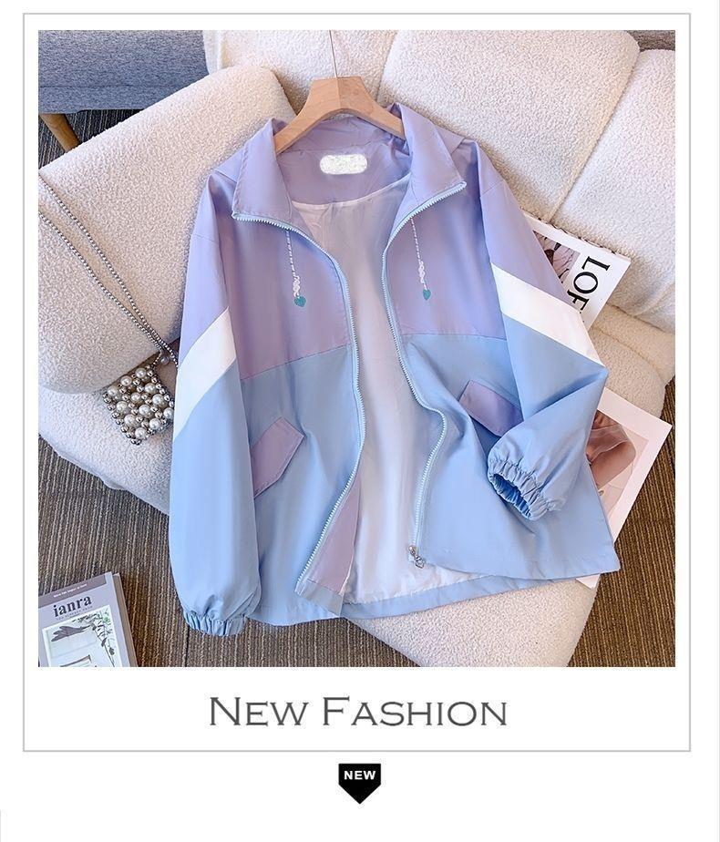 Women's Loose-Fit Hooded Windbreaker Jacket, Winter/Autumn 2025 - Perfect for Students and Sports.