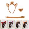 Foxes Costumes Set Foxes Ear Headbands Tail Nose Bowtie Tutu Skirt Animal Cosplay Costumes for Halloween Christmas Party