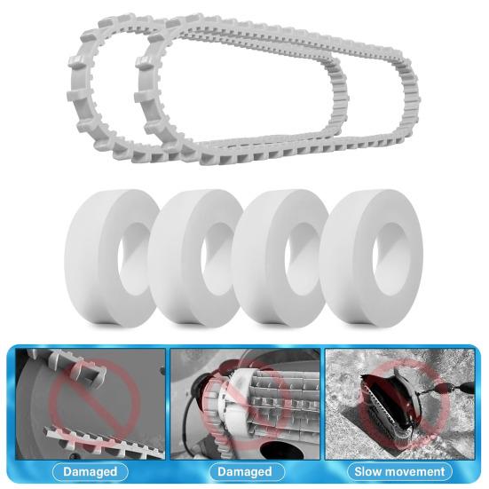 Șenile pentru curățarea piscinei Inele de alpinism 2 buc 9985006-R2 Șenile pentru curățarea piscinei și 4 buc inele de alpinism Cureaua de cauciuc de schimb pentru robotul subacvatic Dolphin