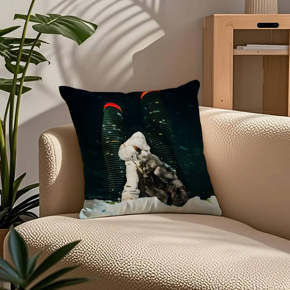 P-Partynextdoor Rapper Album Cover Pillow Case Comfort Sofa Bed Silky elegant Invisible zipper Custom Decorative cushion cover 30X30cm