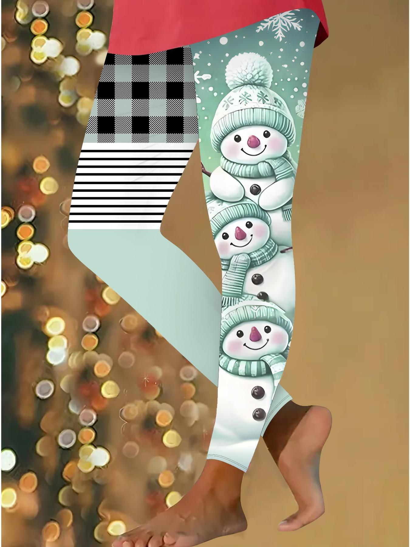 

Женские рождественские леггинсы для йоги с эластичными принтами, фитнес, бег, спортзал, активные штаны XXL зелёный