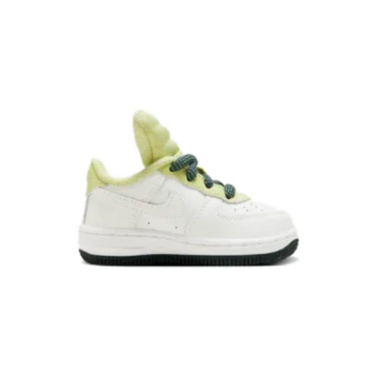 Nike Force 1 Kinder Rutschfeste Strapazierfähige Low-Top Laufschuhe Babysneaker Grün Gelb FB9512-100