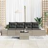 VidaXL 5-Piece Garden Sofa Set with Light Grey Cushions In Poly Rattan 3346932