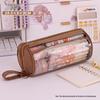 Transparent Cylindrical Pencil Case - Multi-functional, High Capacity for Primary & Secondary Students