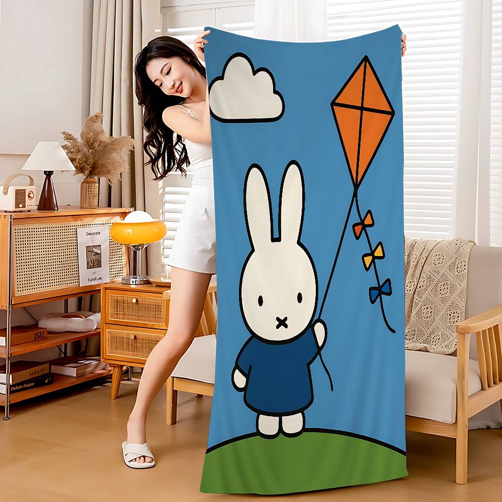 

Cartoon M-MiffyS Beach Towel Colorful Bath Towels For Girl Microfiber Quick Dry Sand Free Beach Yoga Spa Gym Pool W30*H60(CM)