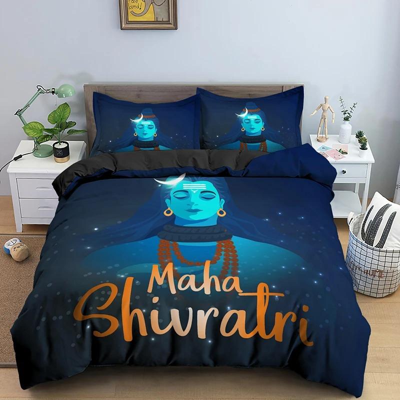 Indian Lord Shiva Duvet Cover Buddha Bedding Set Single Double King Queen Size With Pillowcase Bedclothes Drop Shipping