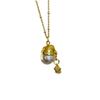 Ambience Golden Christmas Hat Pearl Pendant Necklace Stud Earrings Female Gentle Sweet Versatile Neck Chain Sweater Chain