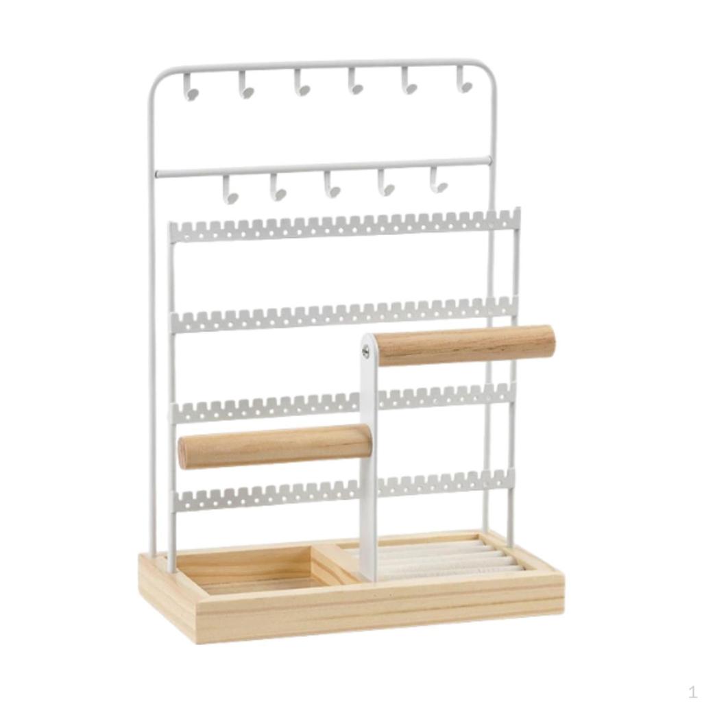 Bijley Jewelry Organizer of Jewelry, Necklace Support, Mode with Basic Wooden Circle Holder